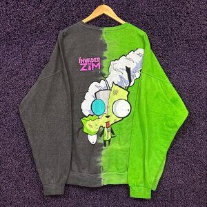 Grrr Dog Nickelodeon Invader Zim Tie Dye Crewneck Sweater XL